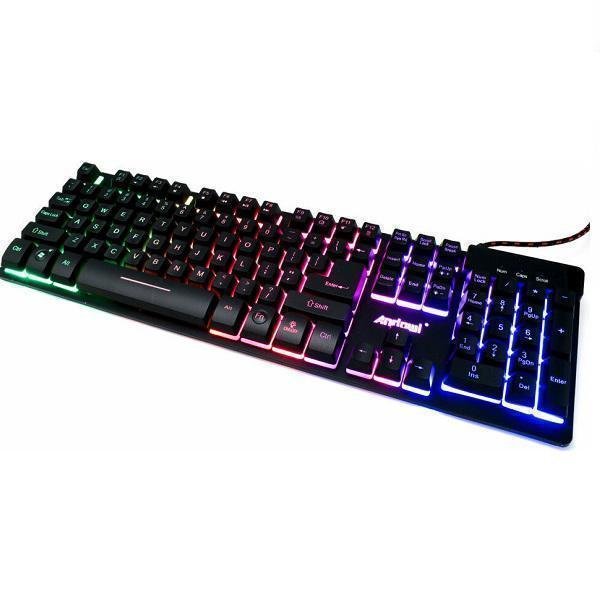 Φωτιζόμενο Ενσύρματο Πληκτρολόγιο για Gaming LED Backlight-US– ANDOWL Q801