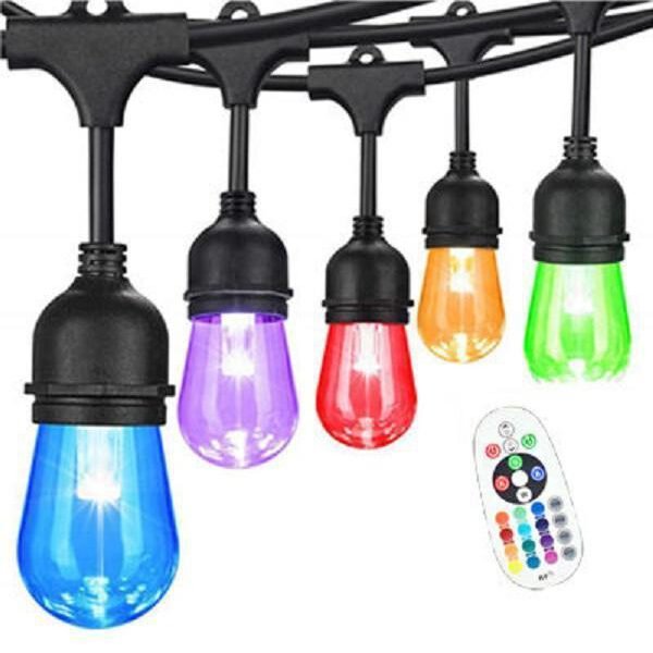 RGB Αδιάβροχή Γιρλάντα - Διακοσμητικές 15 Λάμπες LED 12μ - Led Garland 15x Bulbs Outdoor L