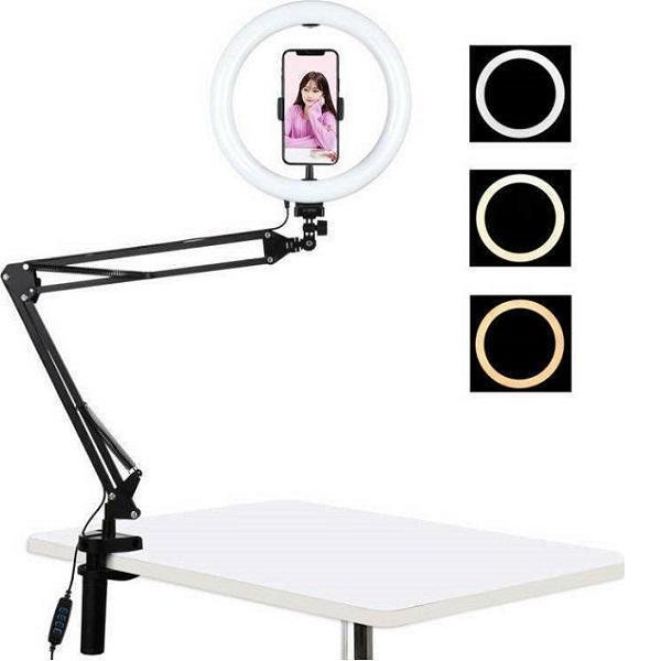 Ring Light Puluz με Ρυθμιζόμενο Βραχίονα - Λάμπα Φωτογράφισης Δακτυλίδι 9,4W PKT3090B