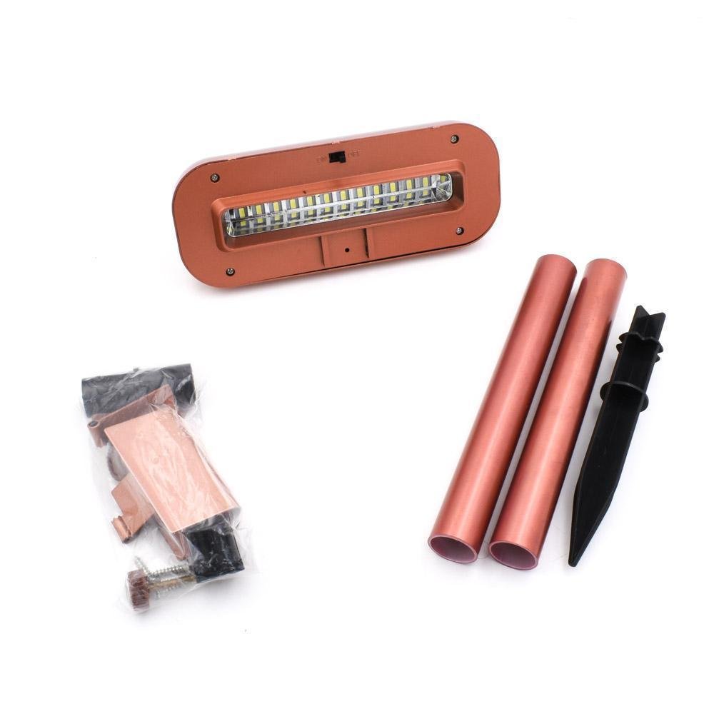 Ηλιακό Φωτιστικό Κήπου 12LED SMD σε Χάλκινο Χρώμα