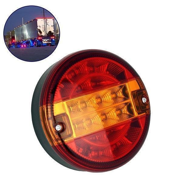 79927_0 Πίσω Φανάρι Φορτηγού 20 LED DC 24V Στρογγυλό Universal Αδιάβροχο IP66 Κόκκινο - Πορτοκαλί