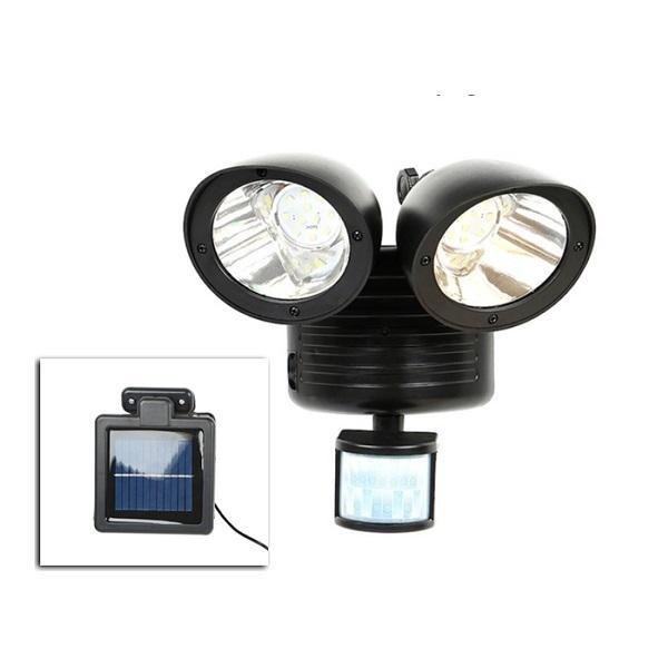Ηλιακό Φωτιστικό Προβολέας Με Ανιχνευτή Κίνησης Με 2 Προβολείς – Solar Twin Head