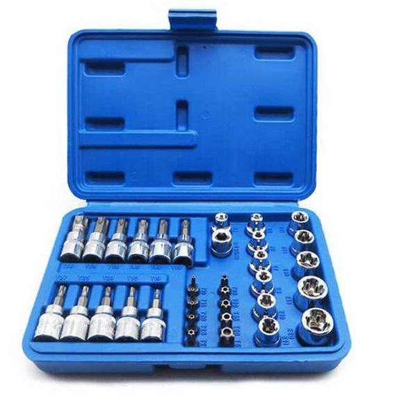 Καρυδάκια με Μύτες Torx και Καρέ Υποδοχής 1/4'', 3/8'' Σετ 34τμχ 31992920