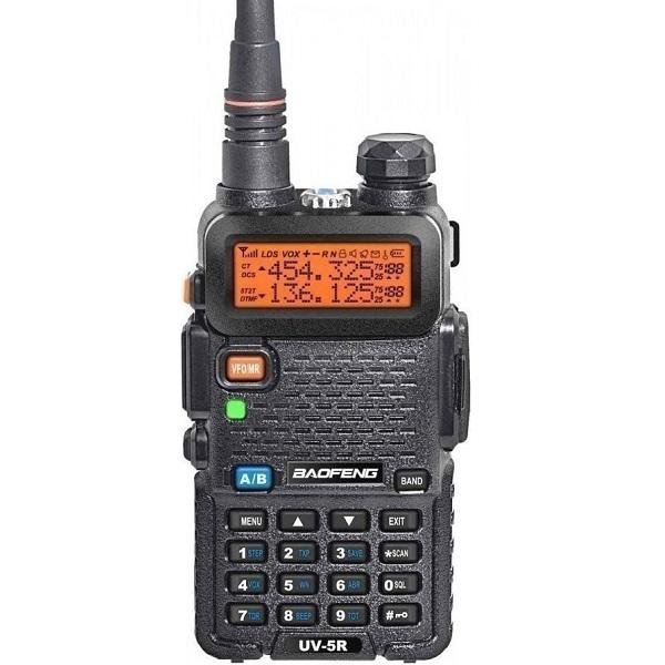 Ασύρματος Φορητός Dual Band Πομποδέκτης VHF/UHF Baofeng UV-5R 5W με Μικροακουστικό, Βάση Φόρτισης & Φακό LED - 2-Way Walkie Talkie