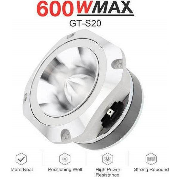 Ηχείο Tweeter Αυτοκινήτου 38mm 600W GTGodHtone GT-S20 – Ασημί