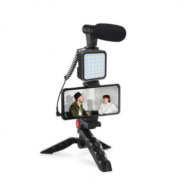 Tripod Phone Holder Fill Light Microphone Kit Vlog Live Streaming – KIT-01LM