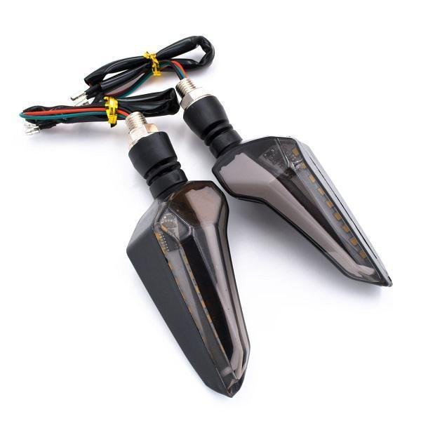 Σετ Φλας LED για Μοτοσυκλέτες 12V 10mm με διπλό Φωτισμό R-202 – Κόκκινο, Πορτοκαλί 2τμχ