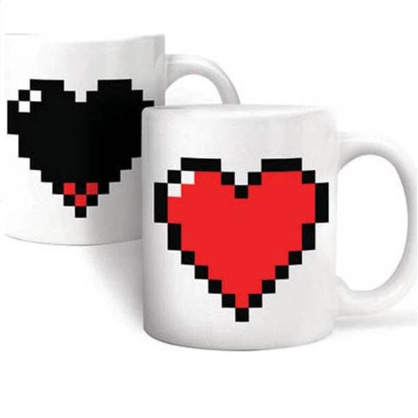 Κεραμική Κούπα Καρδιά που Αλλάζει Χρώμα - Heart Color Changing Mug