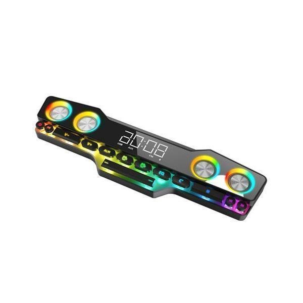 V18 Ηχείο Υπολογιστή με RGB Φωτισμό και Bluetooth Ισχύος 16W σε Μαύρο Χρώμα