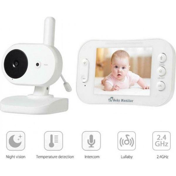 2165-01-1-800x800 Ασύρματη Ενδοεπικοινωνία Μωρού με Οθόνη 3.5″ & Κάμερα EU Plug - Baby Monitor SP852 OEM