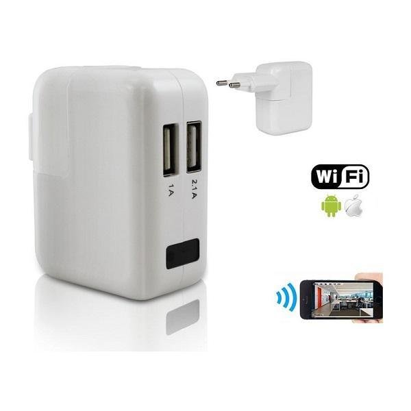 Κρυφή Κάμερα Παρακολούθησης Φορτιστής Πρίζα Wi-Fi Adapter QFII013