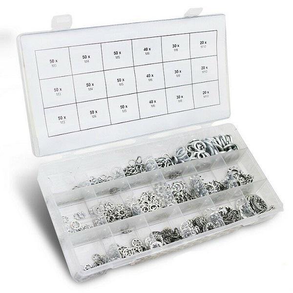 Ποικιλία Lock Washer Assortment C Split Flat Star Spring 3 Styles 18 Sizes 720 τμχ 42380