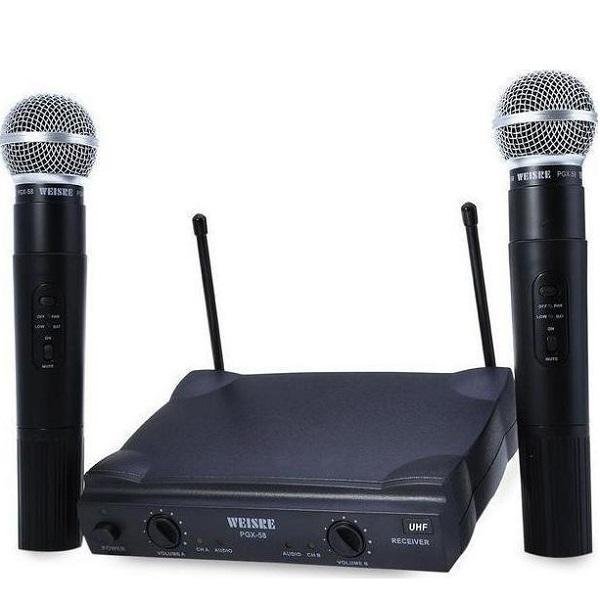 Σύστημα Karaoke με Ασύρματα Μικρόφωνα Weisre PGX-58 Μαύρο
