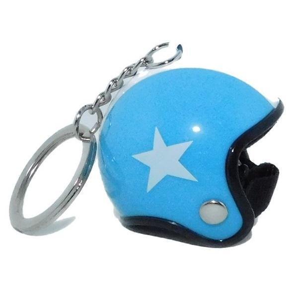 Μπρελόκ Κράνος Μοτοσικλέτας Γαλάζιο Λευκό