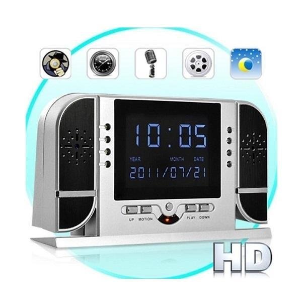 Κρυφή Κάμερα Παρακολούθησης Επιτραπέζιο Ρολόι 03060DCL00SL Ασημί/Μαύρο