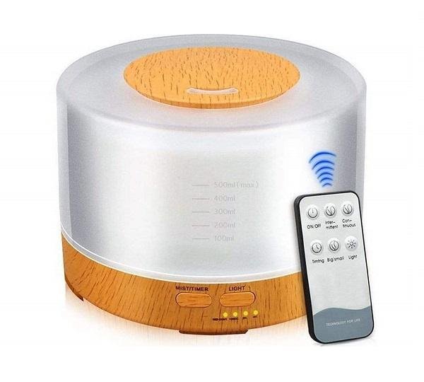 AROMA DIFFUSER LIFT OF LEISURE Αρωματοθεραπεία/Καθαρισμός αέρα/Πολύχρωμη λάμπα 500ML  Ανοιχτόχρωμο Ξύλο