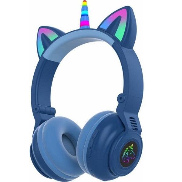 Unicorn STN27 Ασύρματα Bluetooth Over Ear Ακουστικά Μπλε