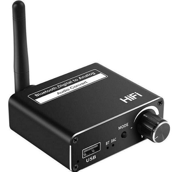 Δέκτης Bluetooth 5.0/Usb & Μετατροπέας Ήχου Ψηφιακός σε Αναλογικός Audio Converter D18 Andowl Q-T231 Μαύρο