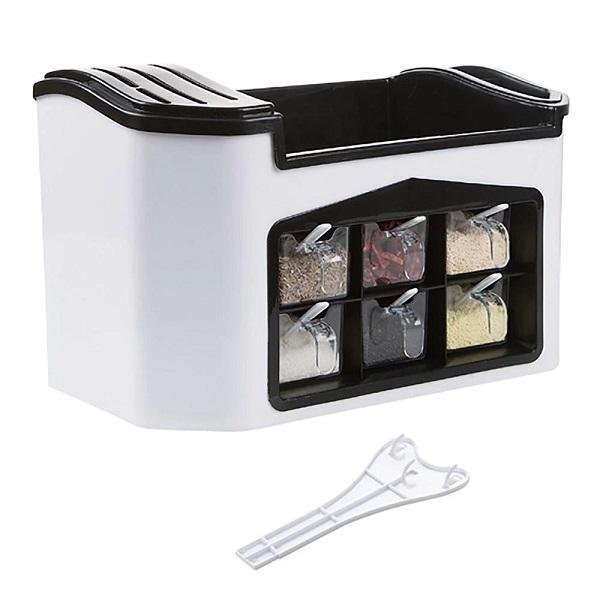 Πολυλειτουργικό κουτί καρυκευμάτων κουζίνας 39.5  x 20 x 23cm Λευκό