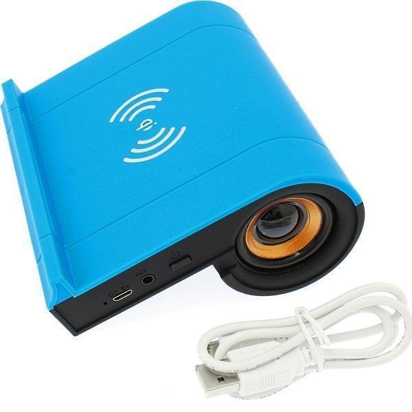 Ασύρματο φορητό ηχείο - φορτιστής bluetooth Wireless Charging Pad (Qi) JX-01 Μπλε