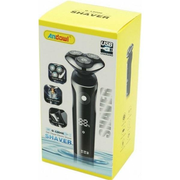 Ξυριστική Μηχανή Προσώπου Με Καλώδιο Andowl Q-L8006 Μαύρο