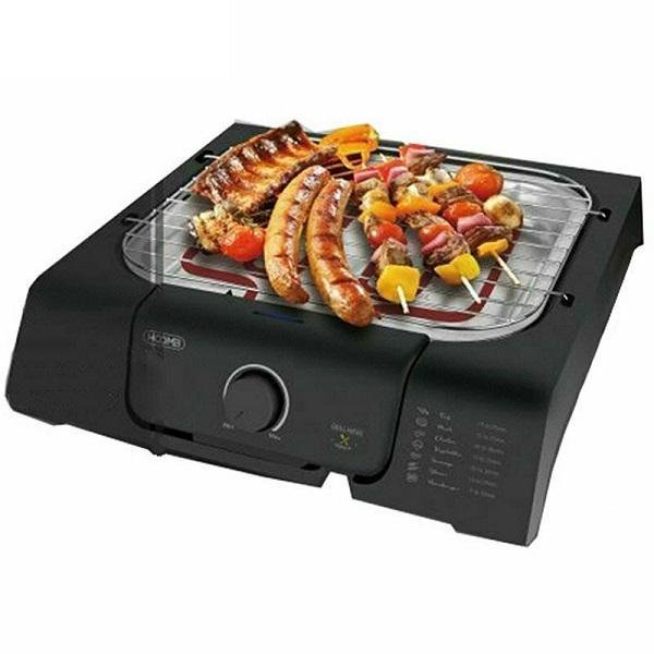 Ηλεκτρική Ψησταριά Σχάρας BBQ 2000W με Ρυθμιζόμενο Θερμοστάτη Hoomei HM-5948 Μαύρο