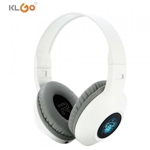 KLGO B3 Ασύρματα/Ενσύρματα Αναδιπλούμενα Over Ear Ακουστικά με 6 ώρες Λειτουργίας Λευκά