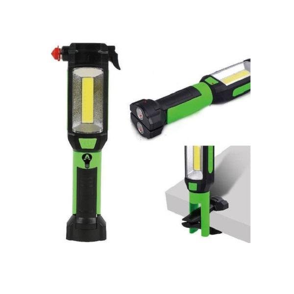 Φακός Φωτιστικό – Πολυεργαλείο Αυτοκινήτου Με Σφυρί, Κόφτη Ζώνης, Κλιπ Στήριξης, Μαγνητική Βάση & Γάντζο OEM 6238