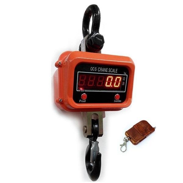 Επαγγελματική Επαναφορτιζόμενη Τηλεχειριζόμενη Ψηφιακή Ζυγαριά με Γάντζο - Τσιγκέλι 3000kg/1000gr HY-3000 Πορτοκαλί