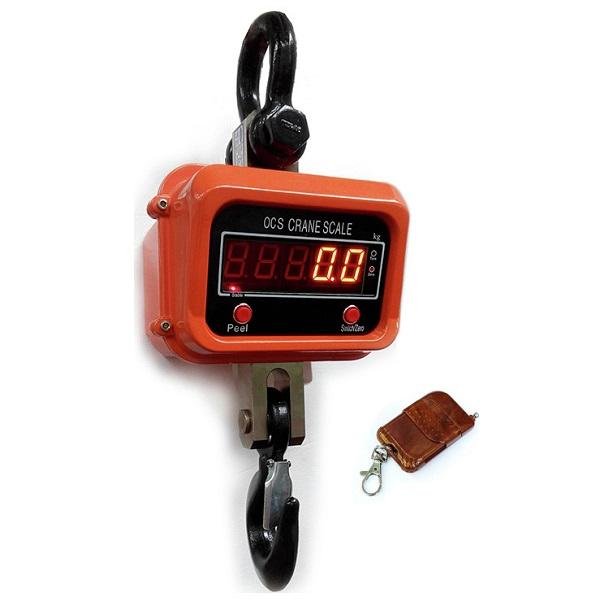 Επαγγελματική Επαναφορτιζόμενη Ψηφιακή Τηλεχειριζόμενη Ζυγαριά με Γάντζο - Τσιγκέλι 5000kg/2gr HY-5000 Πορτοκαλί