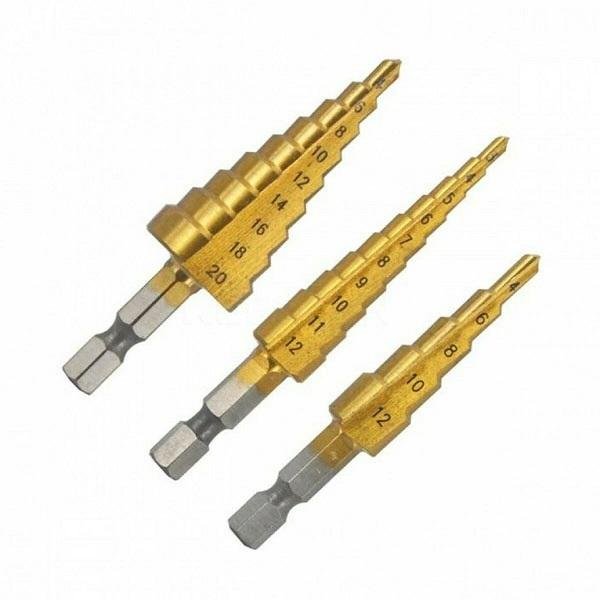 Σετ Τρυπάνια Μετάλλου Κωνικά Τιτανίου 3τμχ BCTK-SETTI-003