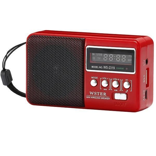 Ραδιόφωνο Ψηφιακό Και MP3 Player FM Radio JOC USB Wster WS-2319 Κόκκινο