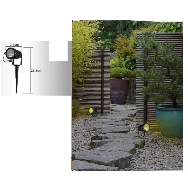 Universo Αδιάβροχο Φωτιστικό Led Καρφωτό 3000K Θερμό Λευκό 660LM 5W ES06-NC Μαύρο