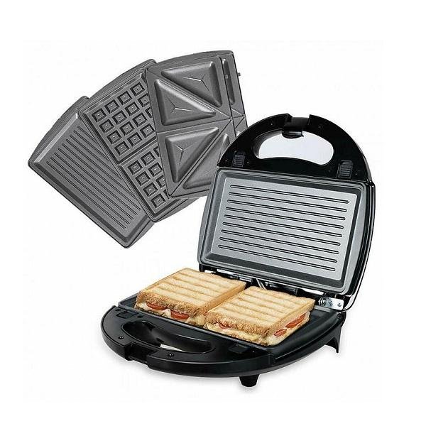 Τοστιέρα με Αποσπώμενες Πλάκες για 2 Τοστ 800W Hoomei HM-5860S Γκρι