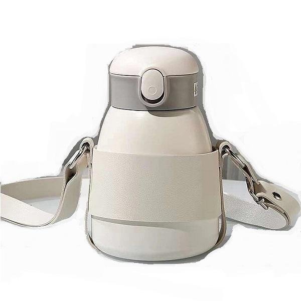 Ανοξείδωτο Παγούρι Θερμός με Καλαμάκι 600ml MDHL MD-005 Λευκό