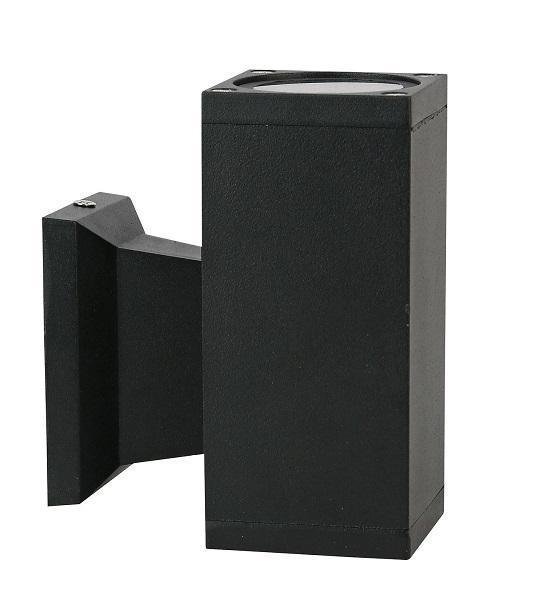 Universo Μοντέρνο αδιάβροχο μαύρο φωτιστικό τοίχου για εξωτερικούς χώρους για λαμπτήρα GU10 IP65 ES33-N