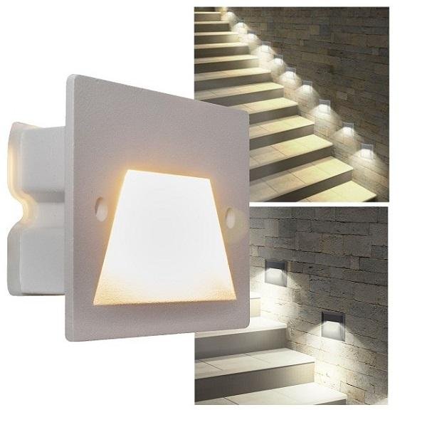 Universo Μοντέρνο αδιάβροχο LED φωτιστικό τοίχου για εξωτερικούς χώρους IP65 3W 3000K Θερμό λευκό 150LM ES49-BC Λευκό