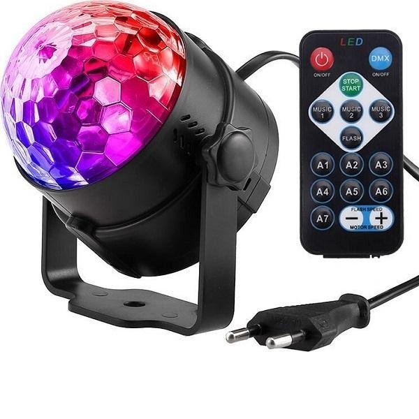 Party Light 10PCB Διακοσμητικό Φωτιστικό με Φωτισμό RGB Party Light LED με Τηλεχειριστήριο σε Μαύρο Χρώμα