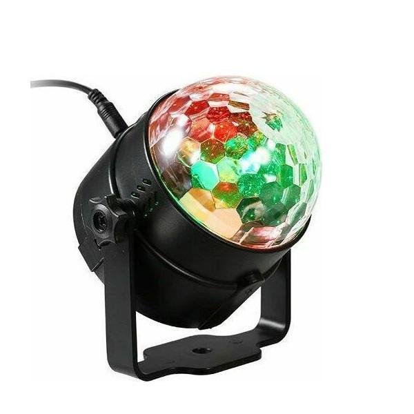 RGB Magic Ball Disco Party Διακοσμητικό Φωτιστικό με Φωτισμό RGB Party Light LED σε Μαύρο Χρώμα