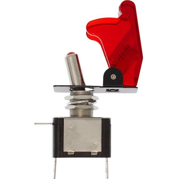 Διακόπτης αεροπορικού τύπου On/Off 2 pins 12V 20Α με κόκκινο LED W11054-1 RCHANG