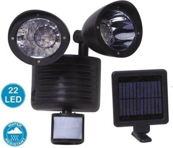 Ηλιακός Προβολέας με Αισθητήρα Κίνησης Διπλός σε Μαύρο χρώμα 03018JGT00BK-03011
