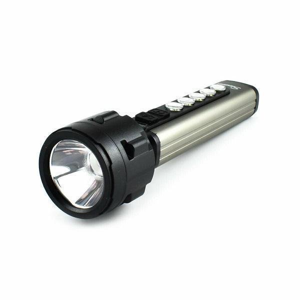 Φακός LED Αλουμινίου με Διπλή Λειτουργία Λευκού Φωτισμού 5W+5 COB 70LM Sandowi Q-LED67 Γκρι