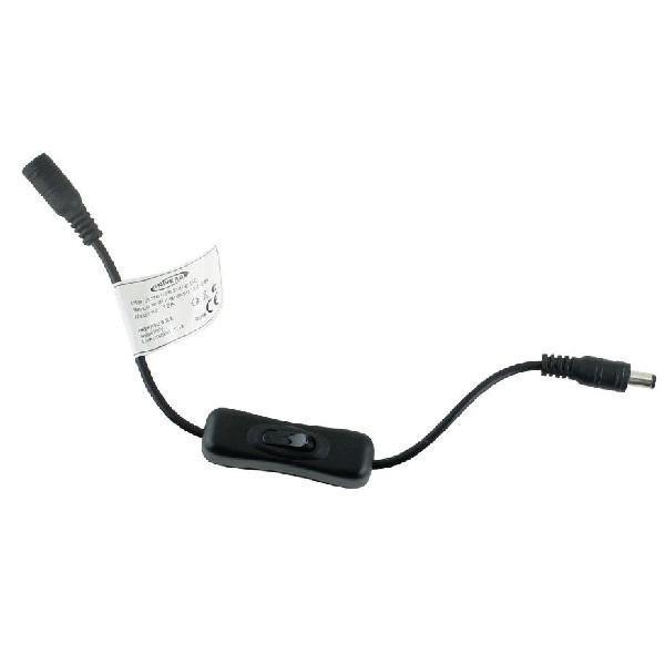 Φις για LED ταινία 12-24V με διακόπτη On/Off Universo S-12V-02N Μαύρο