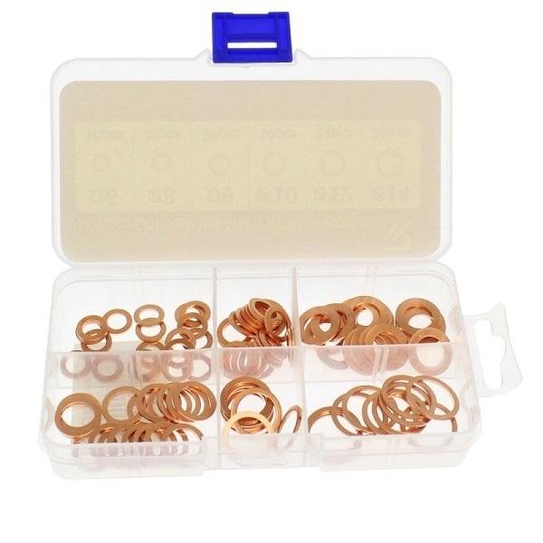 ee6942p2-800x800 Σετ χάλκινες ροδέλες στεγανοποίησης σε 6 διαφορετικά μεγέθη 100 τεμαχίων W13121 RCHANG