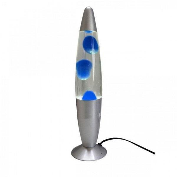 Διακοσμητικό Φωτιστικό Lava Lamp 41cm σε Ασημί Χρώμα CH00111