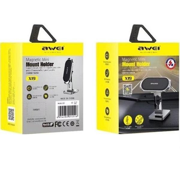 20210813125537_awei_vasi_kinitou_aytokinitou_x19_me_magniti_03002lsx50bk Awei Βάση Κινητού Αυτοκινήτου ασημί X19 με Μαγνήτη