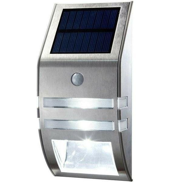 Ηλιακό Φωτιστικό Επιτοίχιας Τοποθέτησης με Ανιχνευτή Κίνησης και Αισθητήρα Φωτός σε Ασημί Χρώμα SL-9628