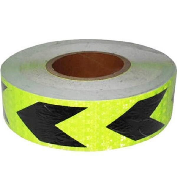Ανακλαστική Κίτρινη Ταινία με Μαύρα Βέλη 25m