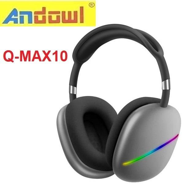 Andowl Q-MAX10 Ασύρματα Bluetooth Over Ear Ακουστικά με 12 ώρες Λειτουργίας Γκρι