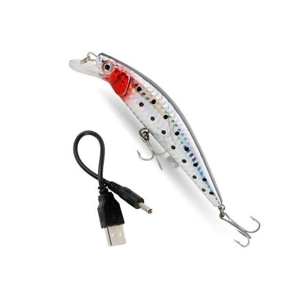 Επαναφορτιζόμενο Τεχνητό Δόλωμα Ψαράκι με Ήχο, Δόνηση και Φωτισμό LED - Twitching Lure  27527471
